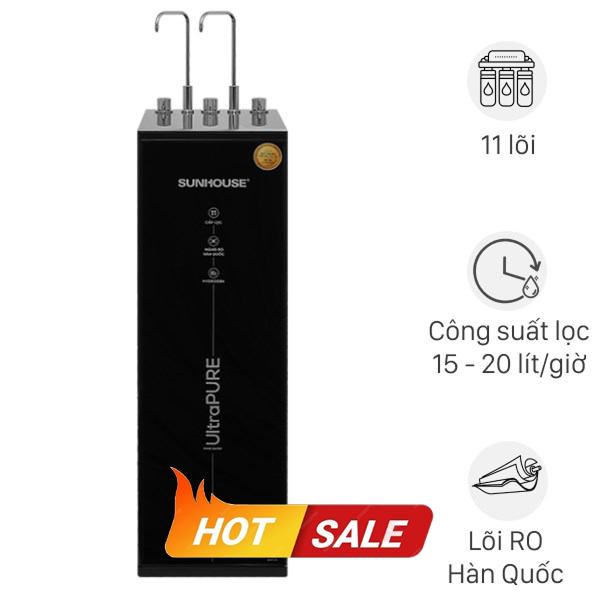 Máy lọc nước RO nóng nguội lạnh Hydrogen Sunhouse UltraPURE SHA76222KL 11 lõi