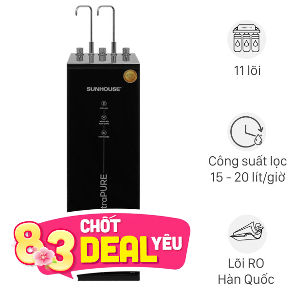 Máy lọc nước RO nóng nguội lạnh Hydrogen Sunhouse SHA76222KL