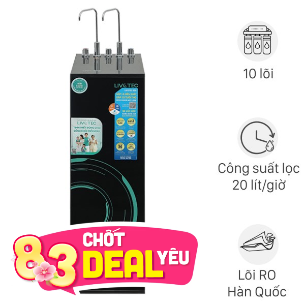 Máy lọc nước RO nóng nguội lạnh Hydrogen Livotec 636