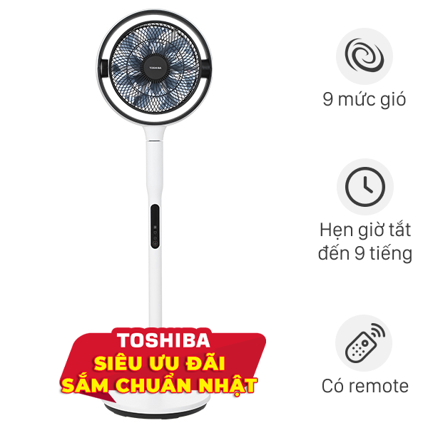 Quạt tuần hoàn Toshiba  16 cánh DC inverter F-DSC80XVN(W) 25W