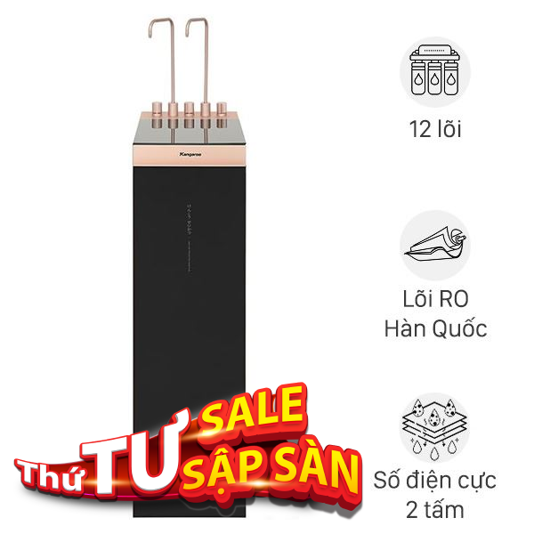 Máy lọc nước RO nóng nguội lạnh Hydrogen ion kiềm Kangaroo Sumire KGHC12A3 12 lõi