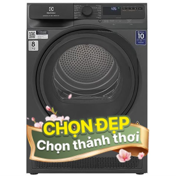 Máy sấy bơm nhiệt Electrolux 8 Kg EDH803J5SC