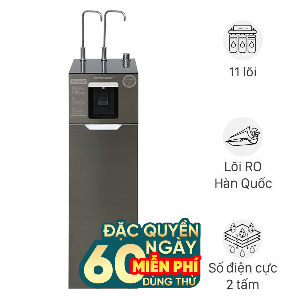 Máy lọc nước RO nóng nguội lạnh Hydrogen Sunhouse SHA76688SH