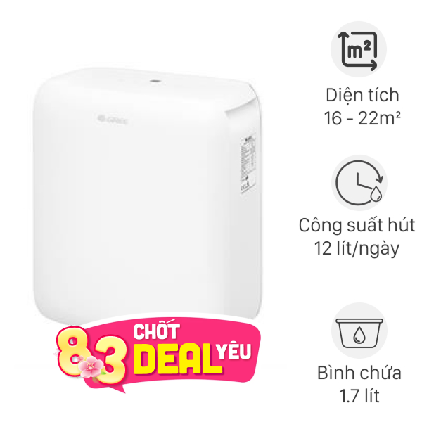 Máy hút ẩm Gree GDN12BC-K5EBA2B 180W