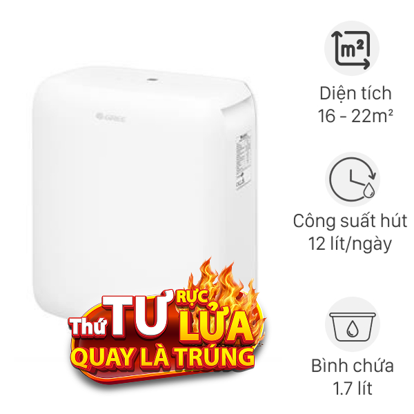 Máy hút ẩm Gree GDN12BC-K5EBA2B 180W