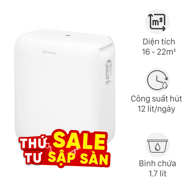 Máy hút ẩm Gree GDN12BC-K5EBA2B 180W