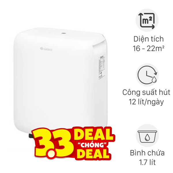 Máy hút ẩm Gree GDN12BC-K5EBA2B 180W