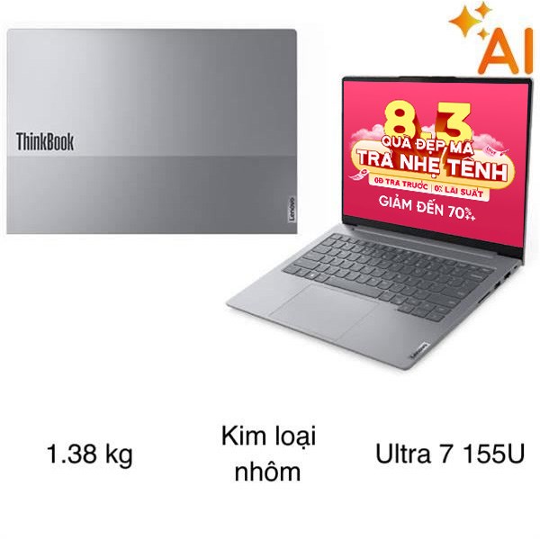 Laptop Lenovo ThinkBook 14 G7 - 21MR0070VN (Ultra 7 155U, 32GB, 1TB, WUXGA, Win11)