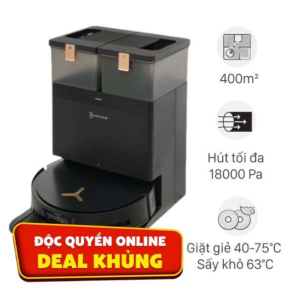 Robot hút bụi lau nhà Ecovacs X8 PRO OMNI - Đen