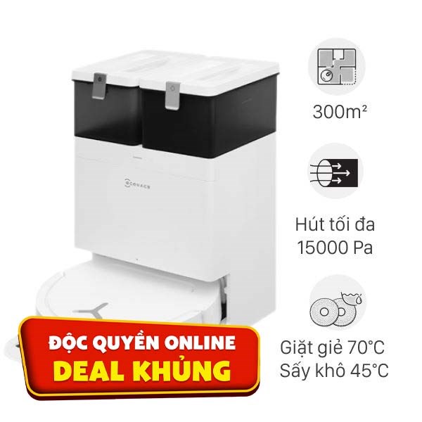 Robot hút bụi lau nhà Ecovacs Deebot T50 Pro OMNI - Trắng