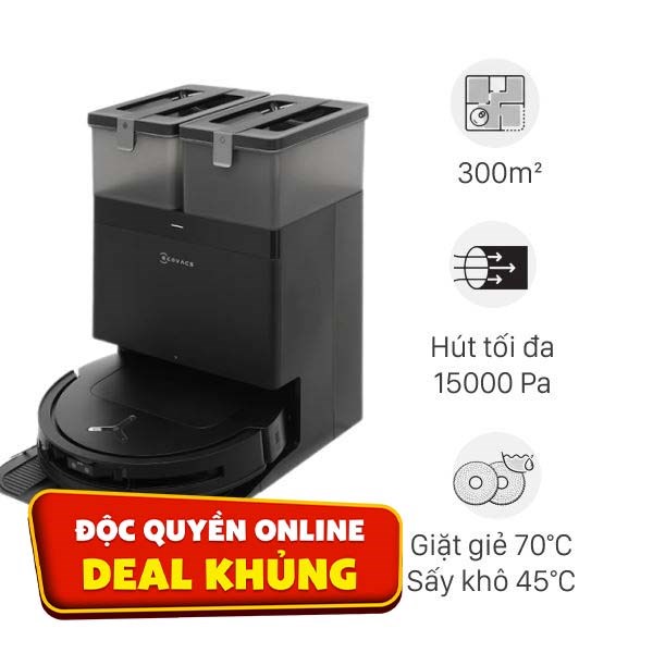 Robot hút bụi lau nhà Ecovacs Deebot T50 Pro OMNI - Đen