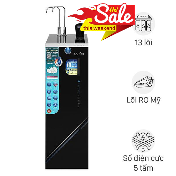 Máy lọc nước RO nóng nguội lạnh Hydrogen ion kiềm Karofi KAE-S695