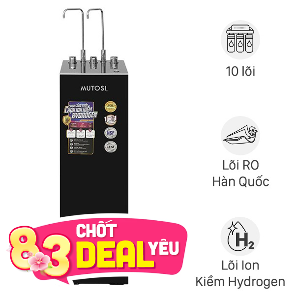 Máy lọc nước RO nóng nguội lạnh Hydrogen ion kiềm Mutosi MP-S129H