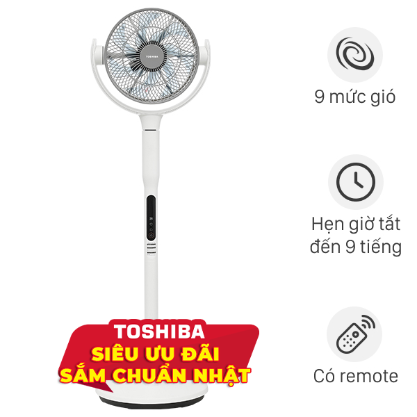 Quạt tuần hoàn Toshiba  7 cánh DC inverter F-DSC50XVN(W) 24W