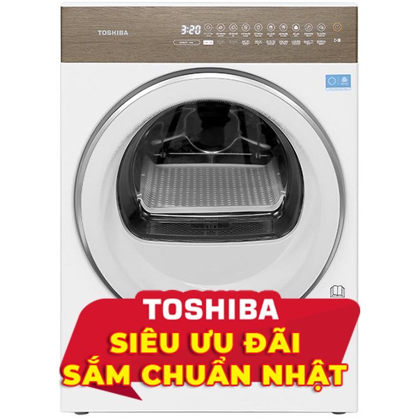 Máy sấy bơm nhiệt Toshiba 8 Kg TD-T37BS90HWV(WT)