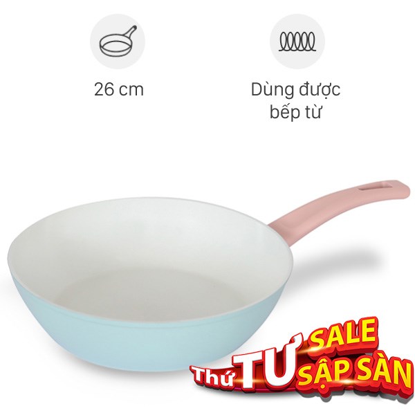 Chảo nhôm sâu chống dính đáy từ Delites RFD1024-3