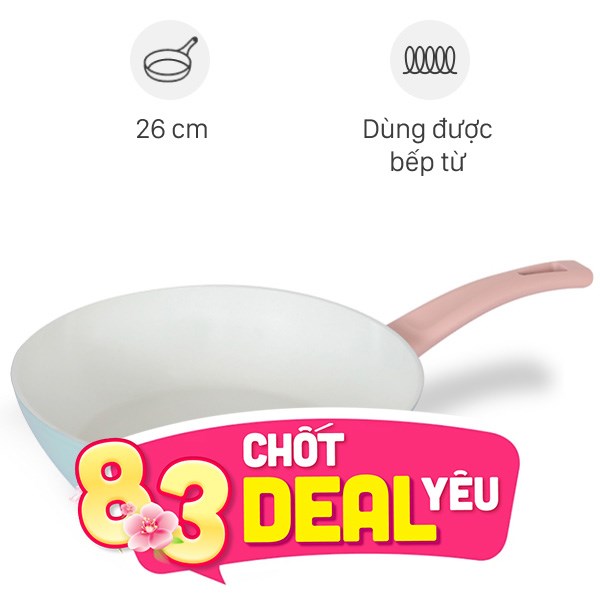 Chảo nhôm sâu chống dính đáy từ Delites RFD1024-3