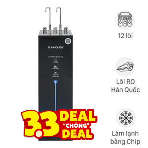 Máy lọc nước RO nóng nguội lạnh Hydrogen ion kiềm Sunhouse SHA76258LA
