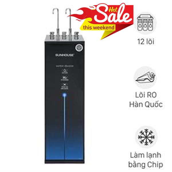Máy lọc nước RO nóng nguội lạnh Hydrogen ion kiềm Sunhouse SHA76258LA