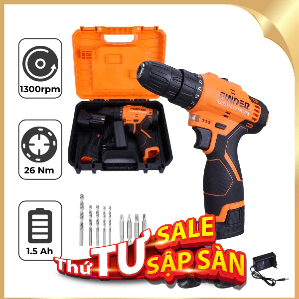 Máy khoan pin Finder FD10041621 16.8V