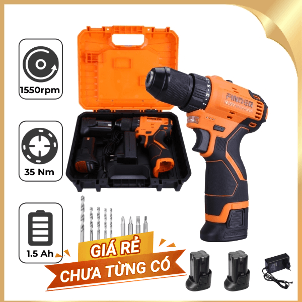 Máy khoan pin Finder FD10181621 16.8V