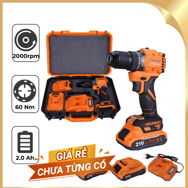 Máy khoan pin Finder FD10182123 21V