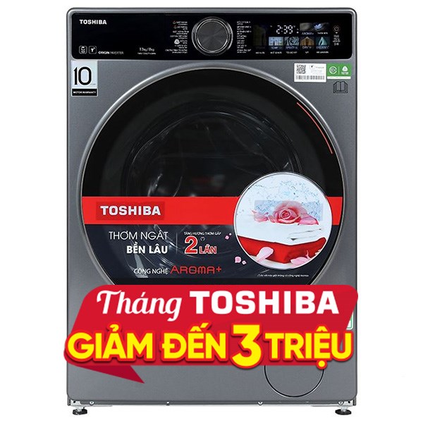 Toshiba Inverter Giặt 13 Kg - Sấy 8 Kg TWD-T25BZP140MWV(MG)