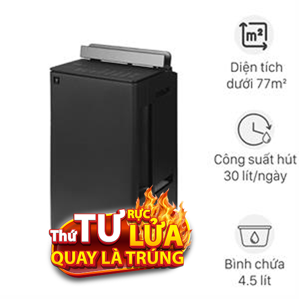 Máy hút ẩm kết hợp lọc không khí Sharp DW-T30FV-H 330W