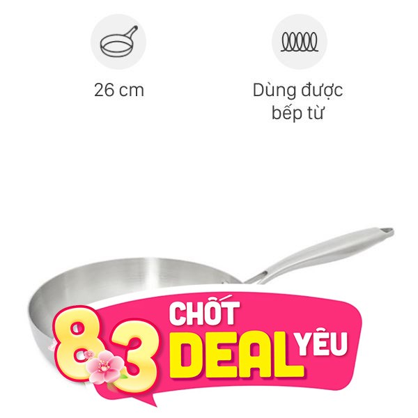 Chảo inox đáy từ AVA CW-TP001F