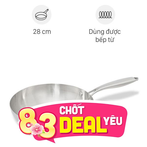Chảo inox sâu đáy từ AVA CW-TP001W