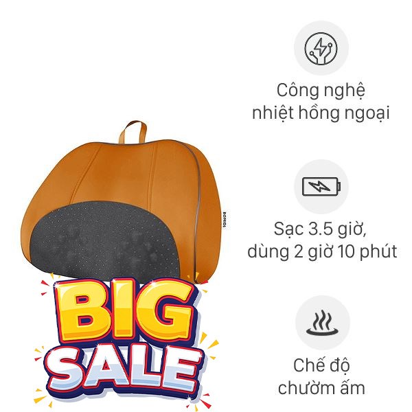Gối massage hồng ngoại Bomidi MP1 Pro - Đen Cam