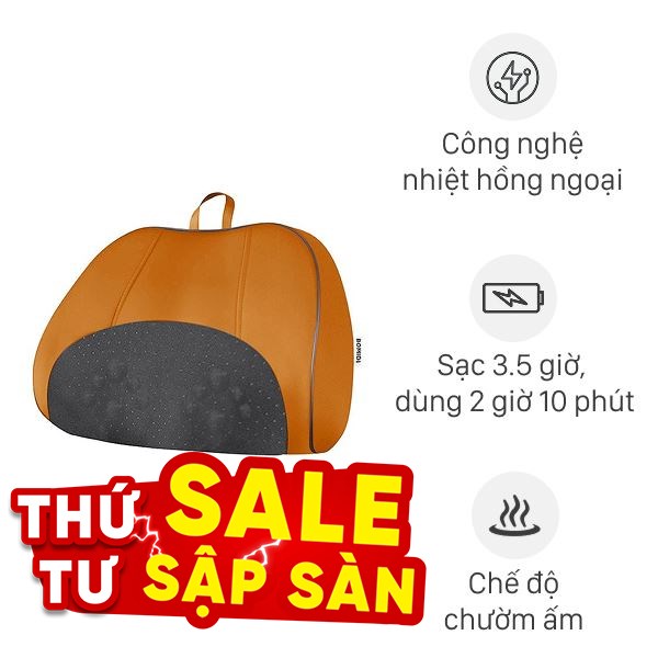 Gối massage hồng ngoại Bomidi MP1 Pro - Đen Cam