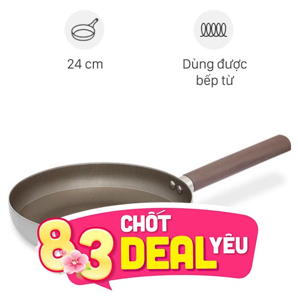 Chảo inox nguyên khối chống dính AVA TC-TCJG24