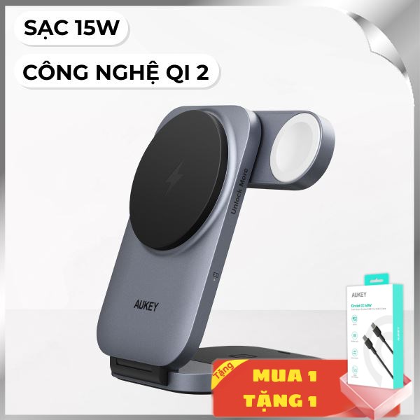 Đế sạc không dây 3 in 1 Aukey LC-MC312