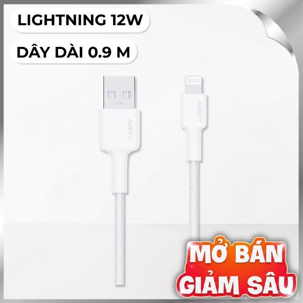 Cáp sạc và truyền dữ liệu 0.9m Aukey CB-BAL7 - Trắng