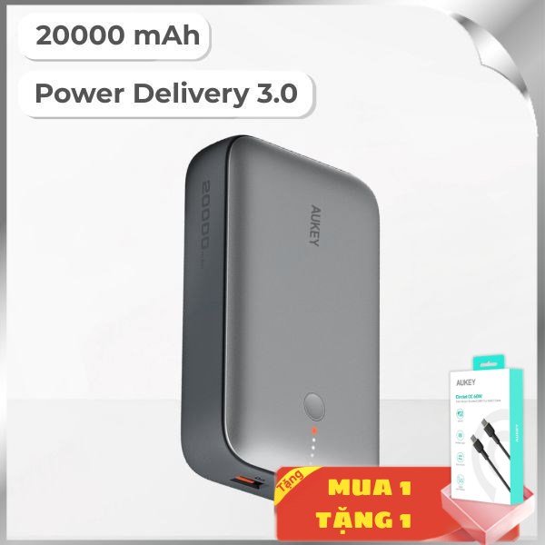 Aukey 20W PB-Y57 Spark Mini - Xám Đen