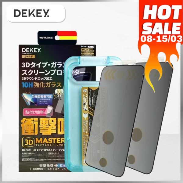 Miếng dán kính cường lực chống nhìn trộm iPhone 13 Pro Max/14 Plus DEKEY 3D Quintessence