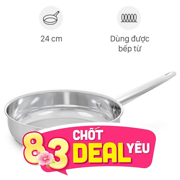 Chảo inox đáy từ Sunhouse Healthy IN24M9