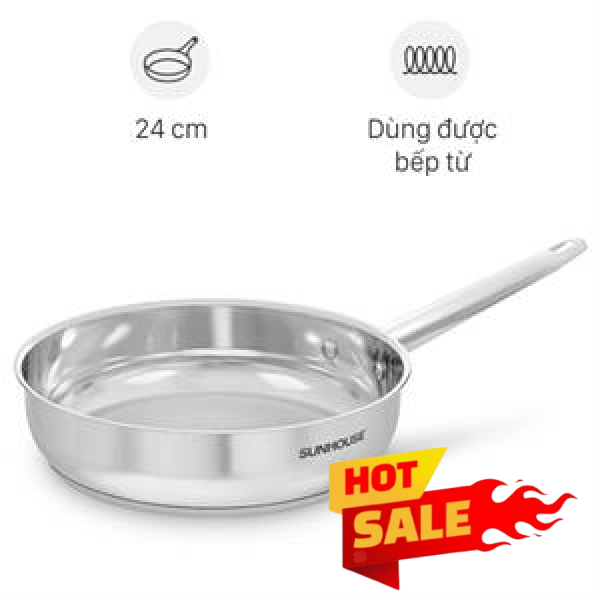 Chảo inox đáy từ Sunhouse Healthy IN24M9