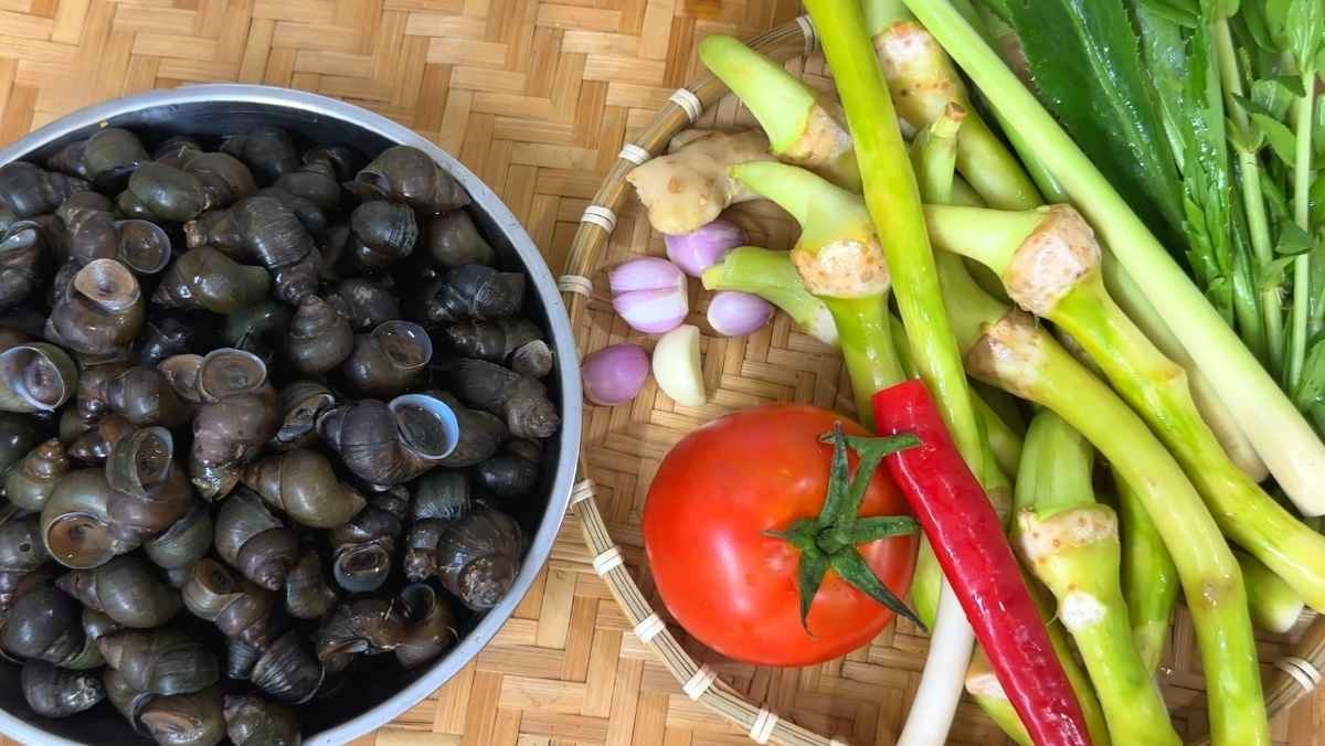 Nguyên liệu món ăn cách làm món bồng khoai nấu ốc om cơm mẻ chuẩn vị miền bắc cực đơn giản