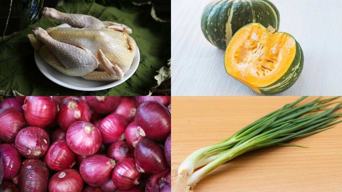 Nguyên liệu món ăn cách nấu canh gà bí đỏ thơm ngon, ngọt lành, bổ dưỡng, đơn giản tại nhà