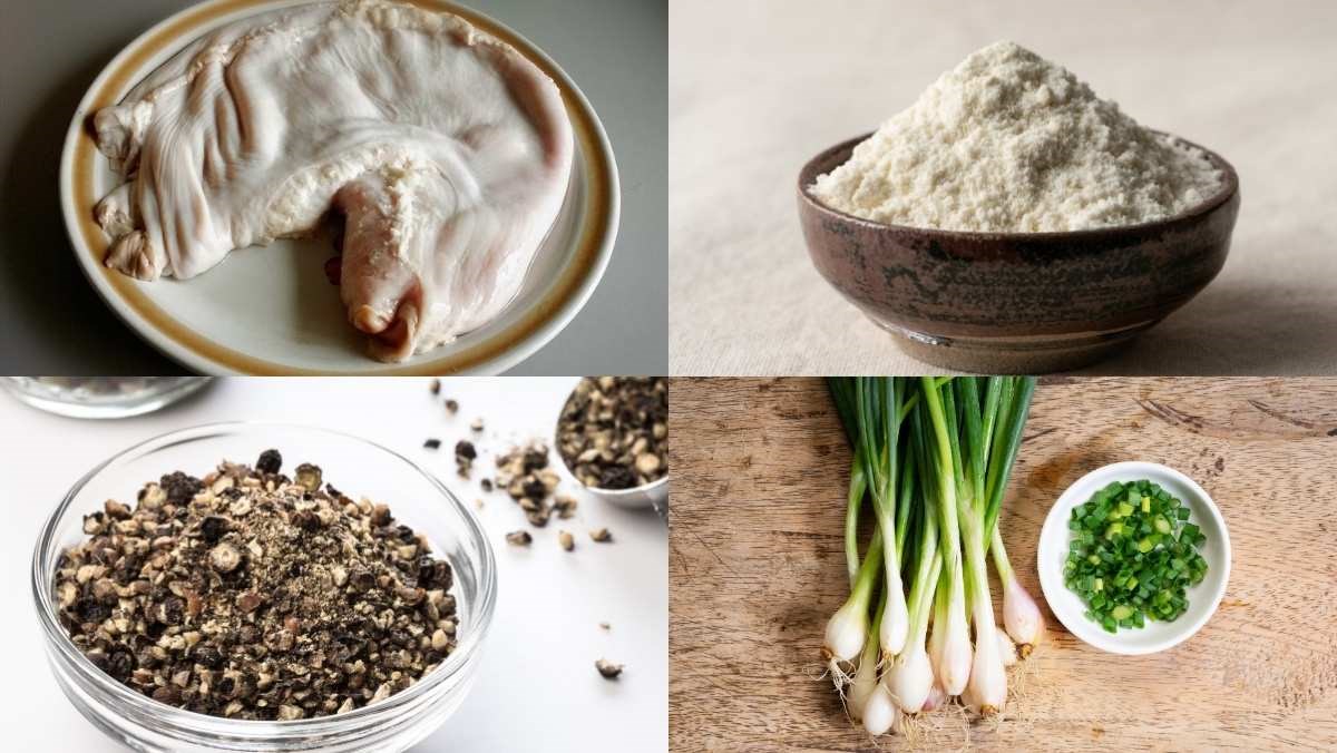 Nguyên liệu món ăn cách làm dạ dày kho tiêu (bao tử kho tiêu) thơm ngon đậm đà đưa cơm tại nhà
