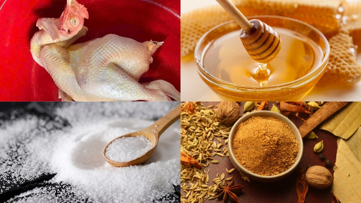 Nguyên liệu món ăn cách làm gà quay mật ong da giòn màu đẹp chuẩn vị nhà hàng cực hấp dẫn