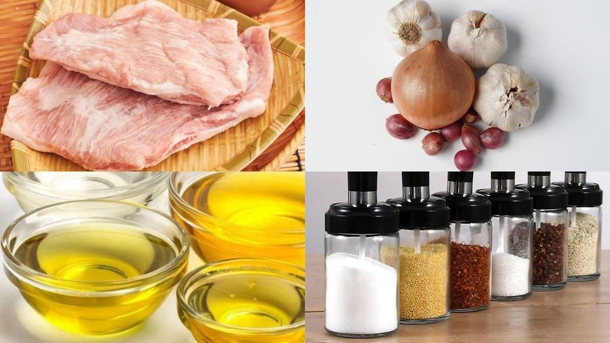 Nguyên liệu món ăn nọng heo nướng