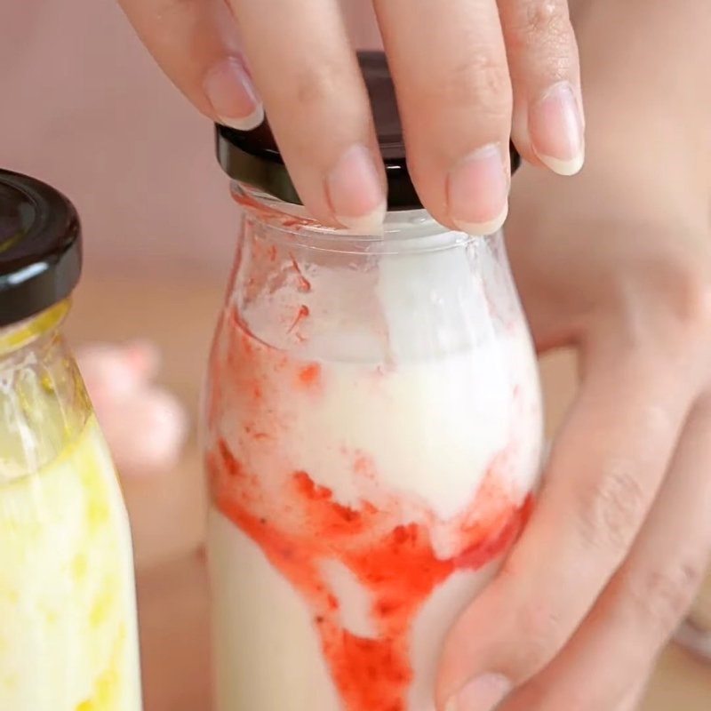 Bước 4 Đóng chai sữa chua cách làm sữa chua uống