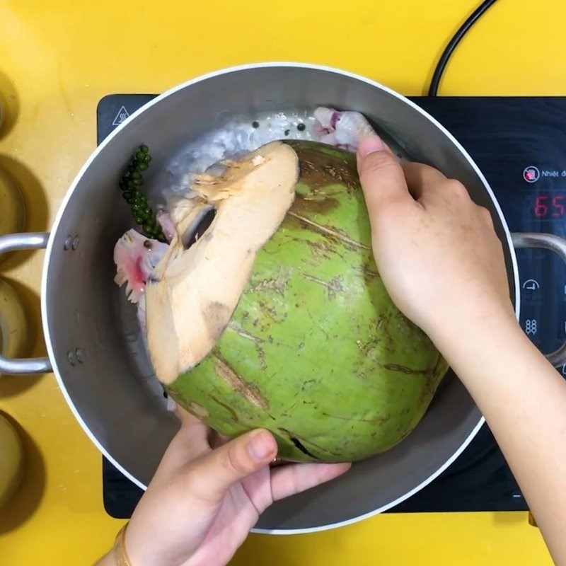 Bước 3 Hấp gà Gà hấp tiêu xanh