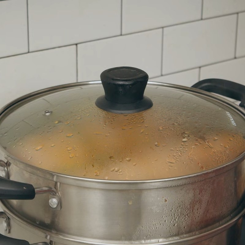 Bước 5 Hấp thịt bê Bê hấp tía tô