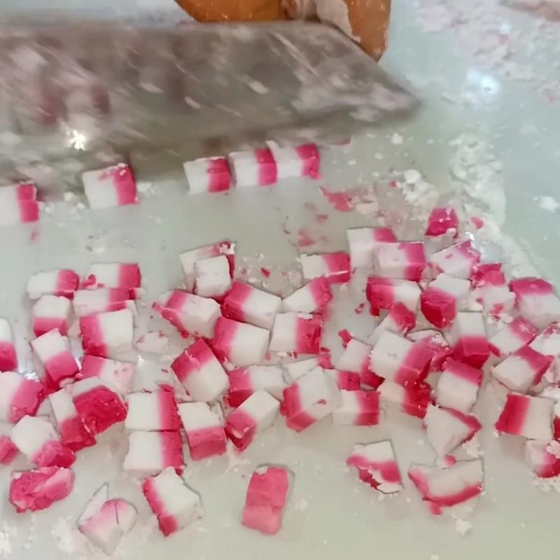 Bước 1 Làm hạt lựu từ bột năng Chè xoa xoa hạt lựu