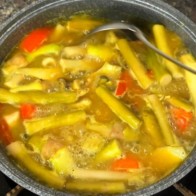 Bước 4 Nấu canh ốc với bồng khoai Bồng khoai nấu ốc