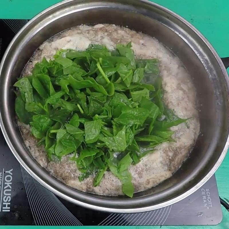 Bước 4 Nấu canh cáy Canh cáy rau đay mùng tơi mướp